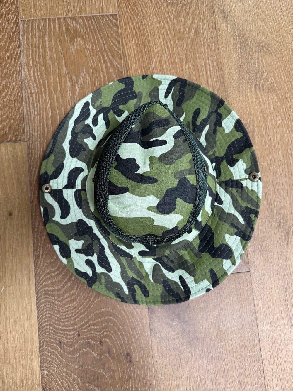 Green Military Camouflage Boonie Hat Mesh Side Snaps